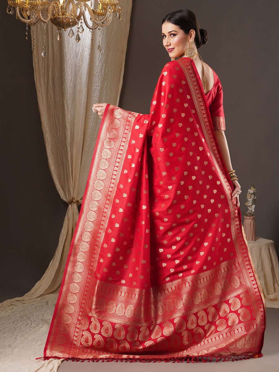 Anouk Floral Zari Banarasi Saree - Distacart