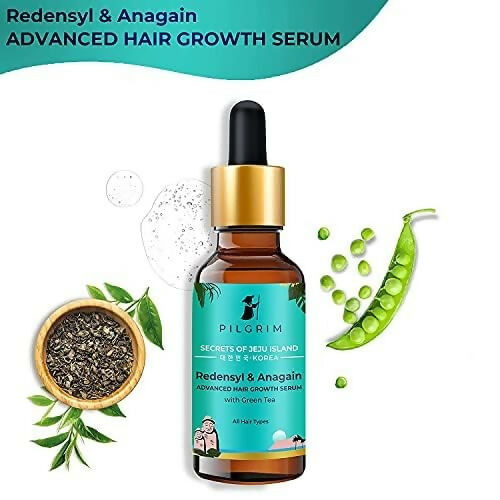 Pilgrim Redensyl 3% + Anagain 4% Advanced Hair Growth Serum with Green Tea - Distacart