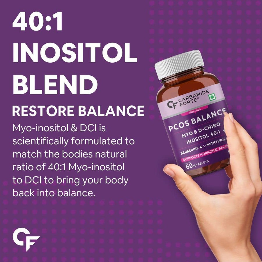 Carbamide Forte PCOS Support Tablets with Myo-Inositol to D-Chiro-Inositol 40:1 - Distacart