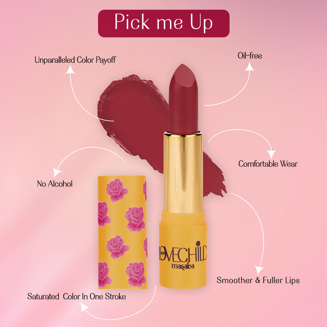 LoveChild By Masaba Gupta Rani Core Luxe Matte Lipstick - Poppy Pink - Distacart