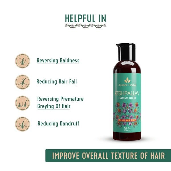 Avimee Herbal Keshpallav Hair Oil & Hairtone PV 1 Scalp Spray Combo - Distacart