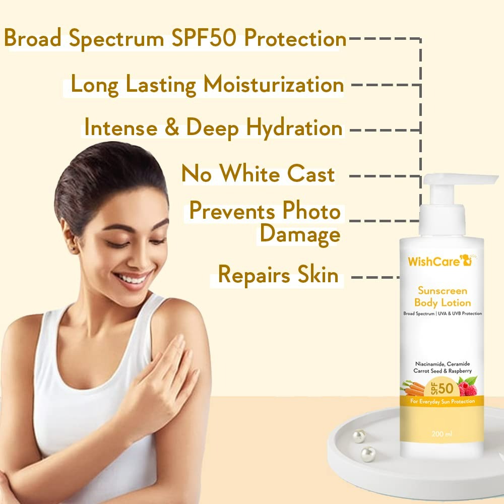 Wishcare Sunscreen Body Lotion SPF 50 - Distacart