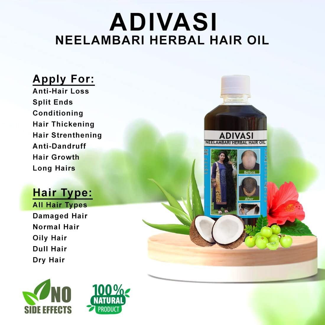 Neelambari Ayurvedic Hair Care Adivasi Herbal Hair Oil - Distacart