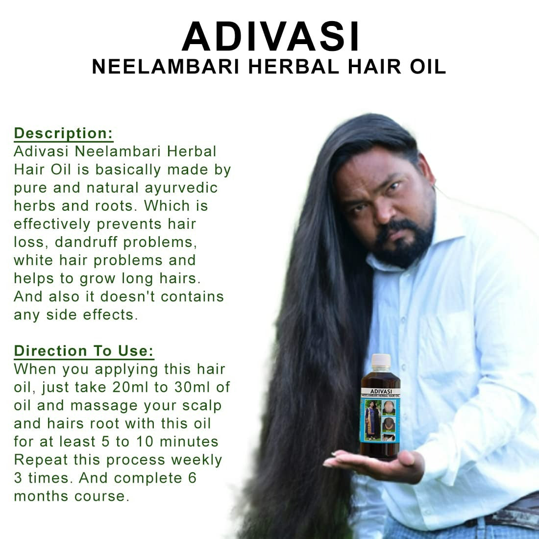 Neelambari Ayurvedic Hair Care Adivasi Herbal Hair Oil - Distacart