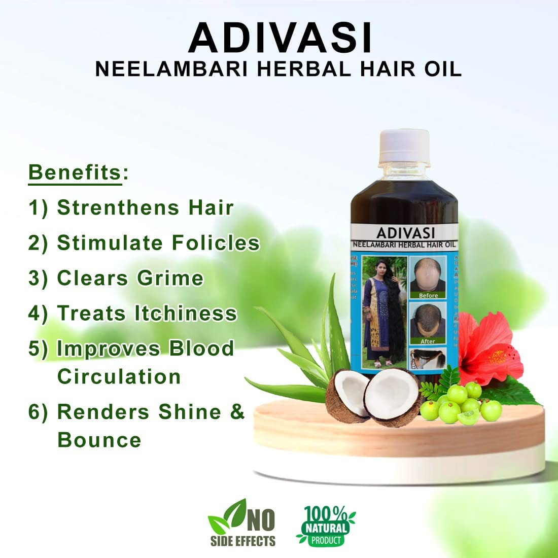 Neelambari Ayurvedic Hair Care Adivasi Herbal Hair Oil - Distacart