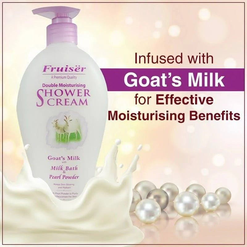 Fruiser Double Moisturizing Shower Cream Goat's Milk With Pearl Powder - Distacart