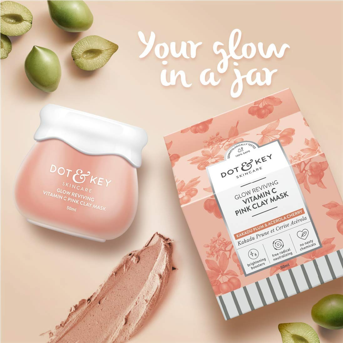 Dot & Key Glow Reviving Vitamin C Pink Clay Face Mask - Distacart