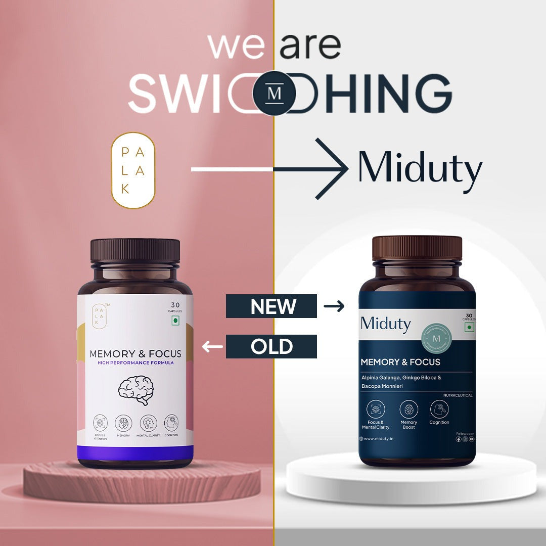Miduty by Palak Notes Memory & Focus Capsules - Distacart