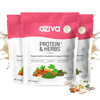 Thumbnail for OZiva Protein & Herbs for Women - Protein Powder to Reduce Body Fat, Manage Weight & Metabolism, No Added Sugar - Distacart