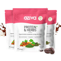 Thumbnail for OZiva Protein & Herbs for Women - Protein Powder to Reduce Body Fat, Manage Weight & Metabolism, No Added Sugar - Distacart