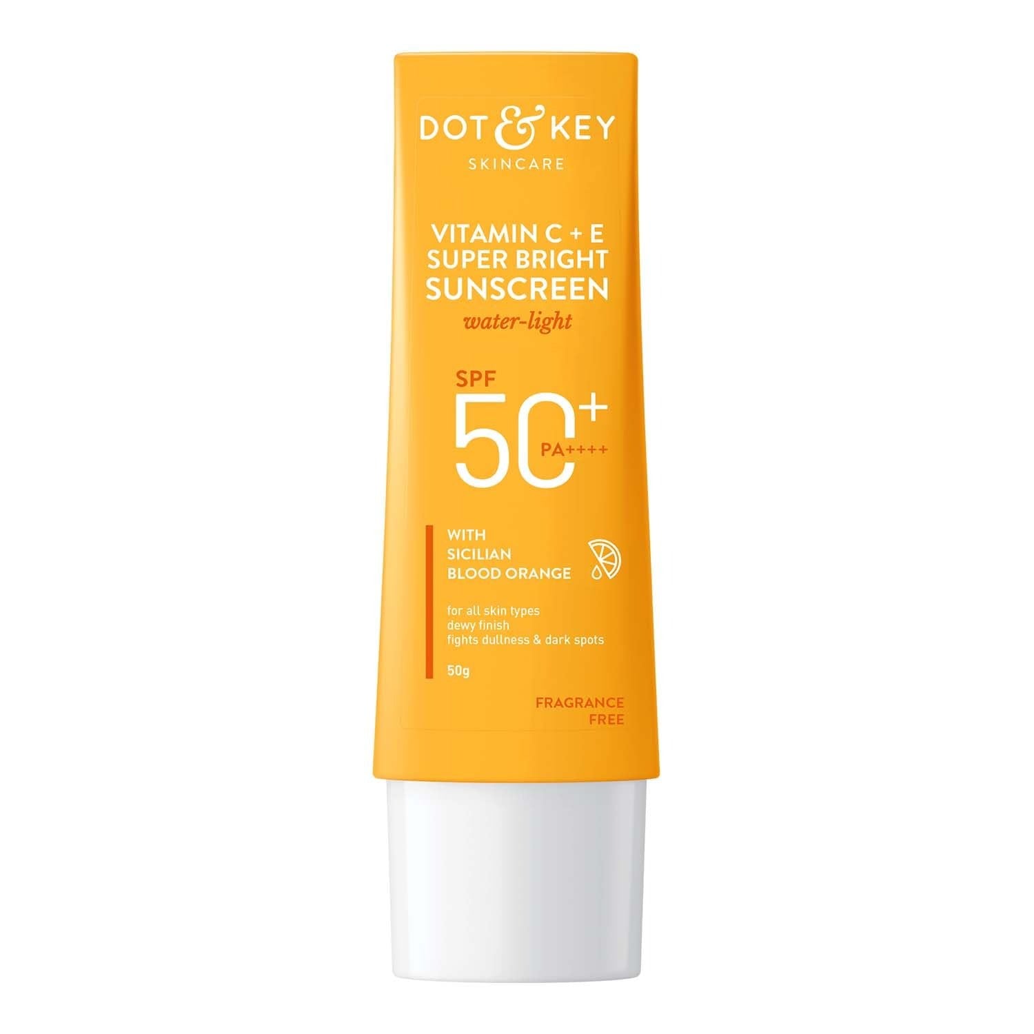 Dot & Key Vitamin C + E Face Sunscreen SPF 50 PA+++ For Glowing Skin, 100% No White Cast