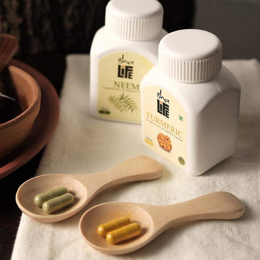 Isha Life Neem and Turmeric Capsules