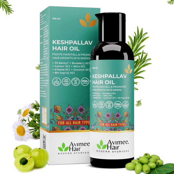 Avimee Herbal Keshpallav Hair Oil For Hair Growth With Amla, Castor, Rosemary & Bringraj Oil