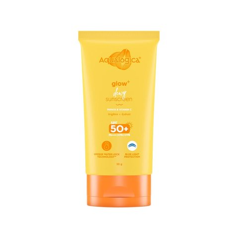 Aqualogica Glow + Dewy Sunscreen With Papaya & Vitamin C SPF 50+ PA++