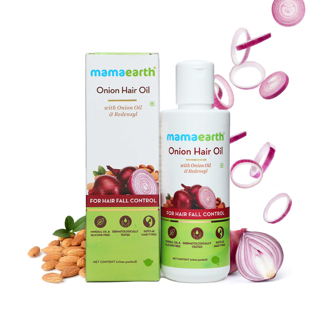 Mamaearth Onion Hair Oil With Onion & Redensyl For Hair Fall Control