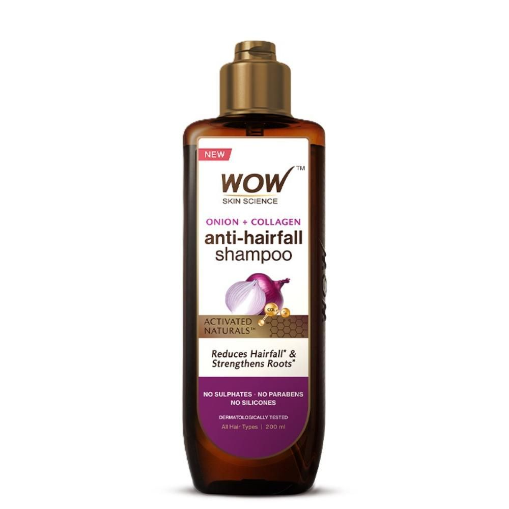 Wow Skin Science Onion & Collagen Anti Hairfall Shampoo For Strenghtens Roots & Prevents Hair Breakage