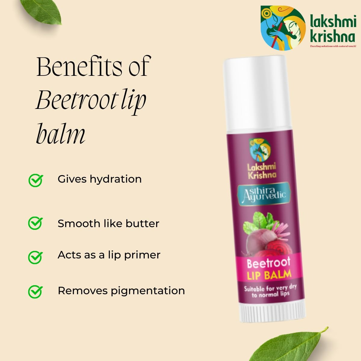 Lakshmi Krishna Naturals Beetroot Lip Balm - Distacart