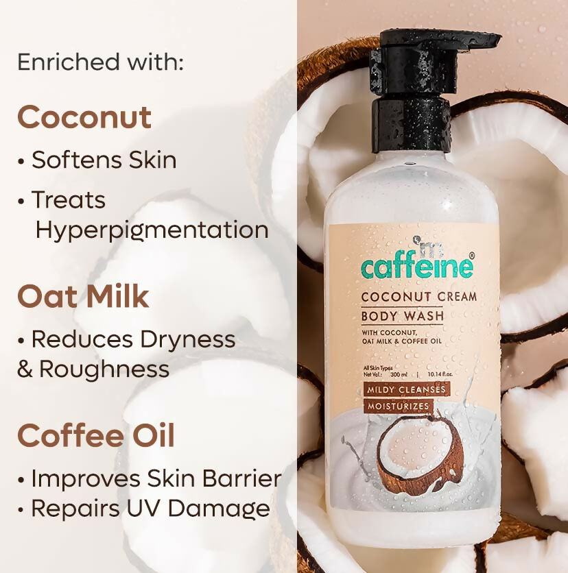 mCaffeine Coconut Cream Body Wash - Mildy Cleanses & Moisturizes