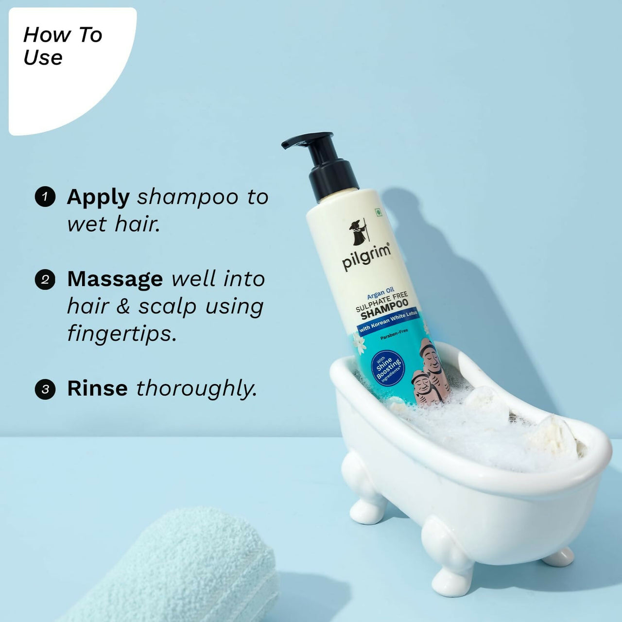 Pilgrim Sulphate Free Shampoo For Dry Frizzy Hair With Korean White Lotus - Distacart