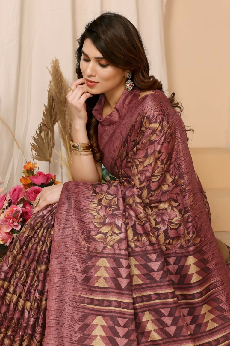 Aafreen Partywear Designer Maroon Khadi Fancy Saree - Distacart