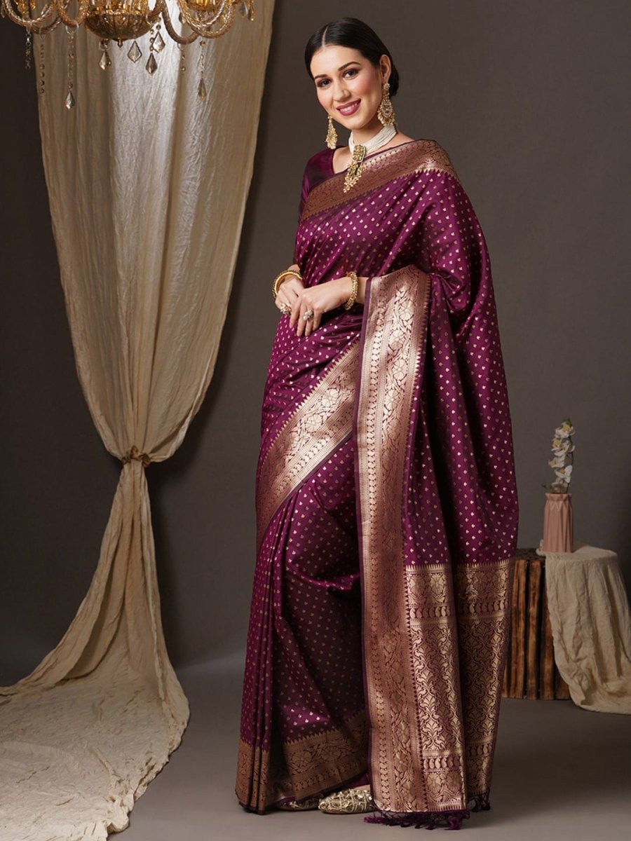 Anouk Woven Design Zari Silk Blend Banarasi Saree - Distacart