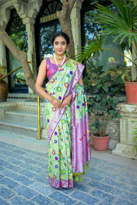 Thumbnail for Aastha Fashion Sea Green Woven Kanjivaram Silk Saree with Blouse - Distacart