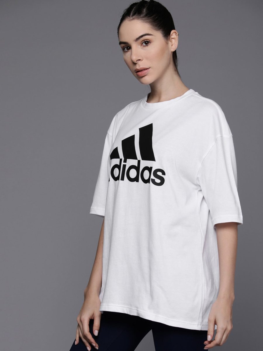 Adidas Women Brand Logo Printed BF Pure Cotton T-shirt - Distacart