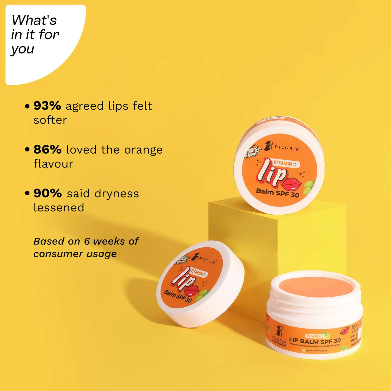 Pilgrim Vitamin C Lip Balm SPF 30 with Australian Kakadu Plum & Shea Butter For Smooth Soft Lips, Soothing & Hydrating Dry & Chapped Lips - Distacart