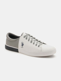 Thumbnail for U.S. Polo Assn. Men White & Grey Colourblocked Sneakers