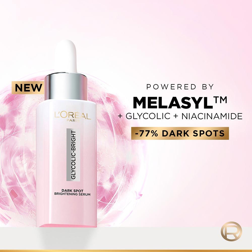 L'Oreal Paris Glycolic Bright 8% [Melasyl + Niacinamide] Face Serum For Brightening Dark Spots