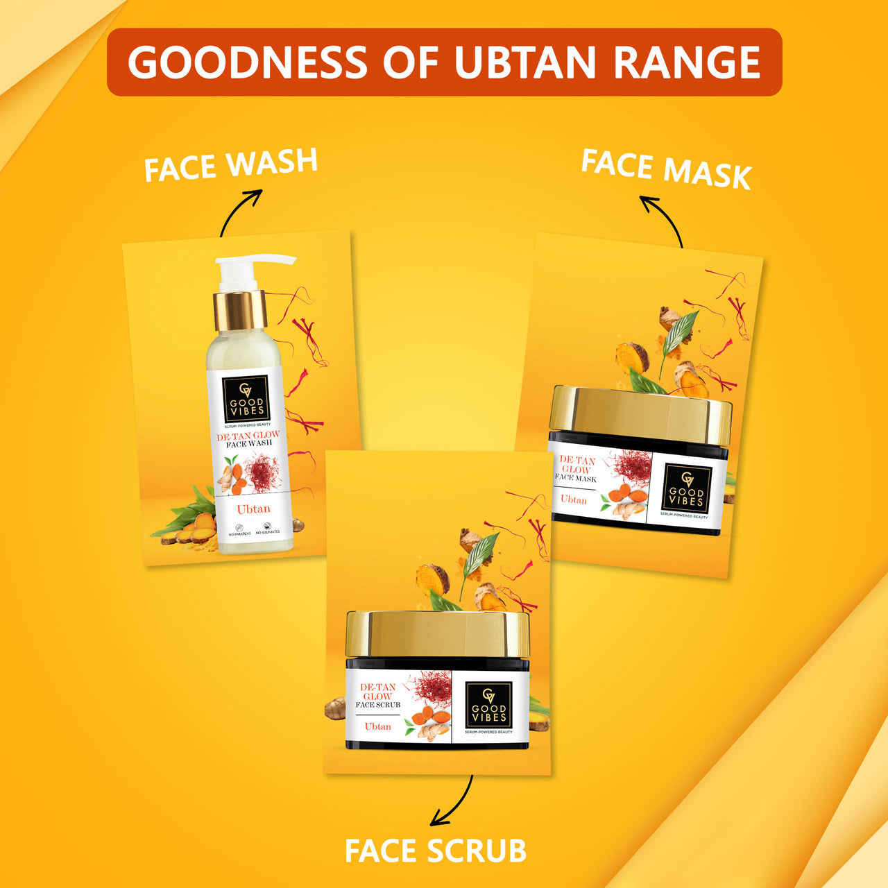 Good Vibes Ubtan De Tan Glow Face Wash