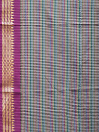 Thumbnail for Grey Bamboo Cotton Saree with Checks Design No Blouse - Global Threads - Distacart