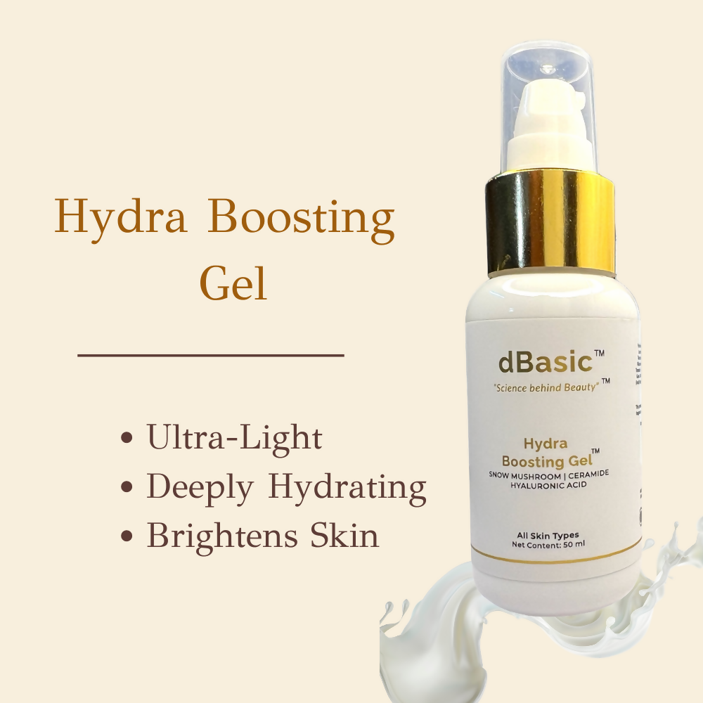 dBasic Hydra Boosting Gel, Lightweight Moisturizer with Snow Mushroom, Rice Water, Ceramides - Distacart