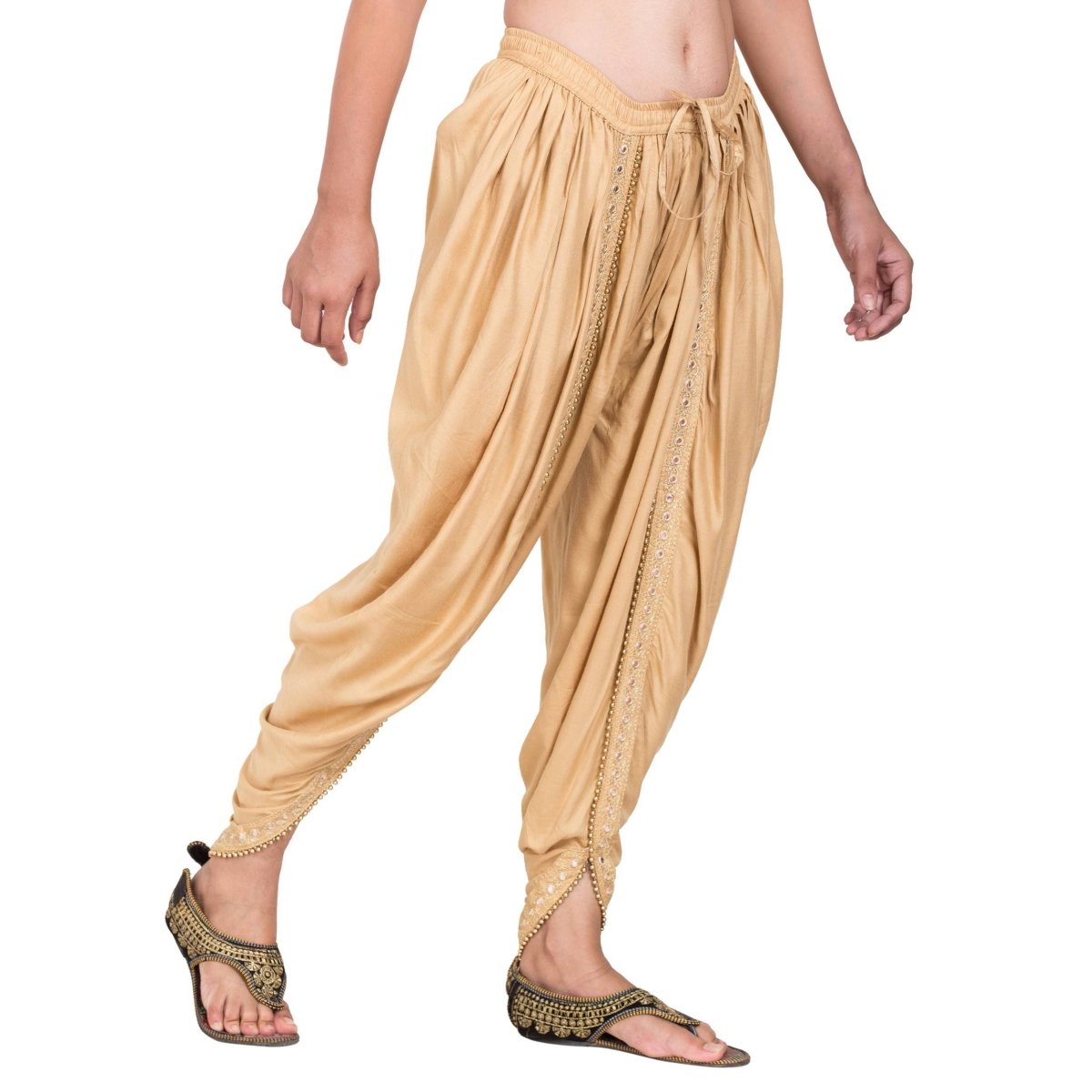 Asmaani Beige color Dhoti Patiala with Embellished Border