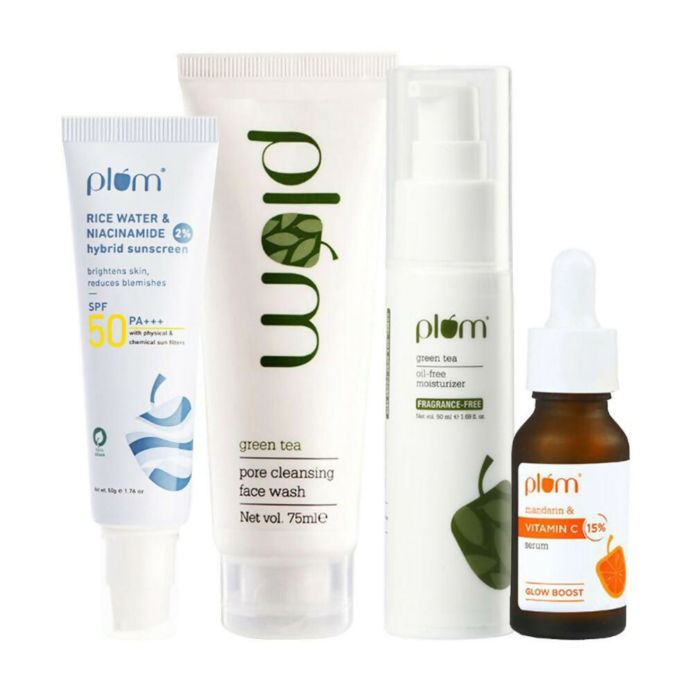 Plum Daily Skincare Essentials CSMS (Cleanser, Serum, Moisturizer, Sunscreen) Combo