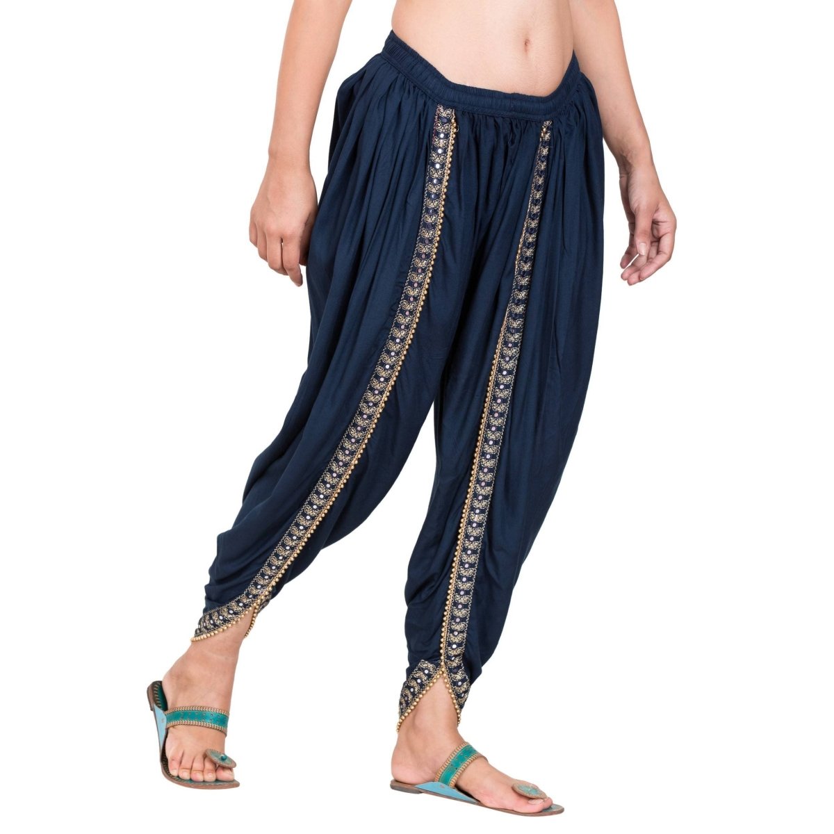 Asmaani Navy Blue color Dhoti Patiala with Embellished Border