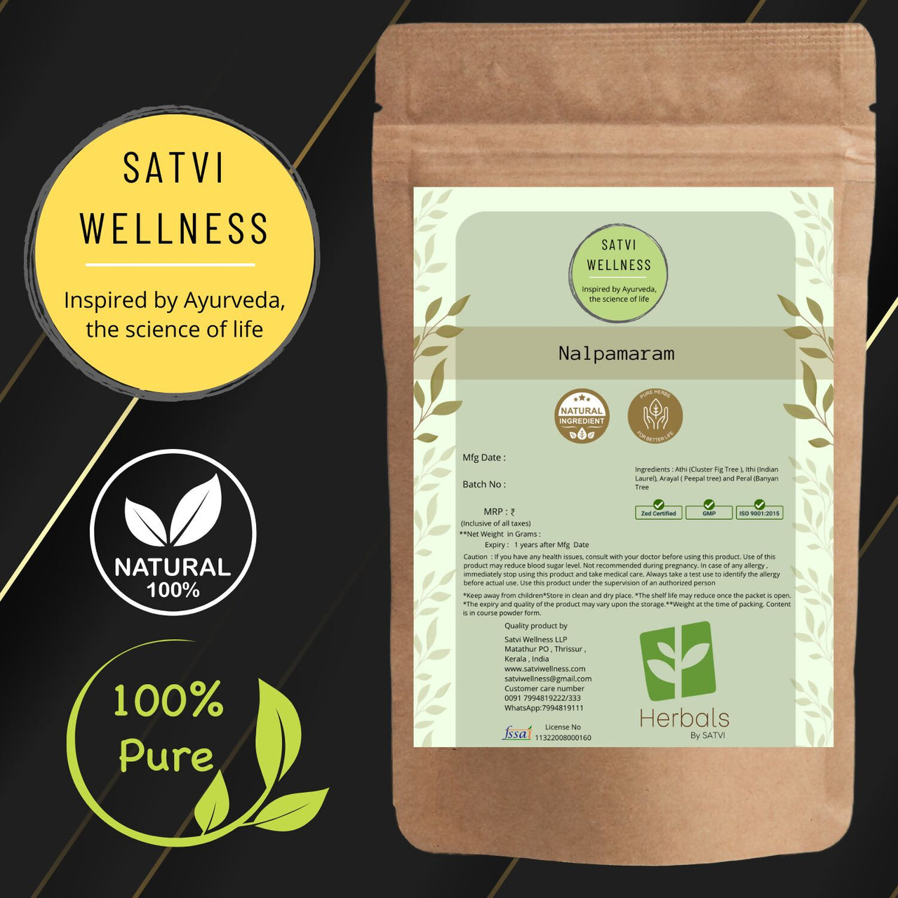 Satvi Wellness Naalpamaram Powder - Distacart