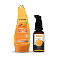 Thumbnail for LA Organo Papaya Hydrating Face Gel with Alovera,Vit-E & Vitamin C Serum Combo