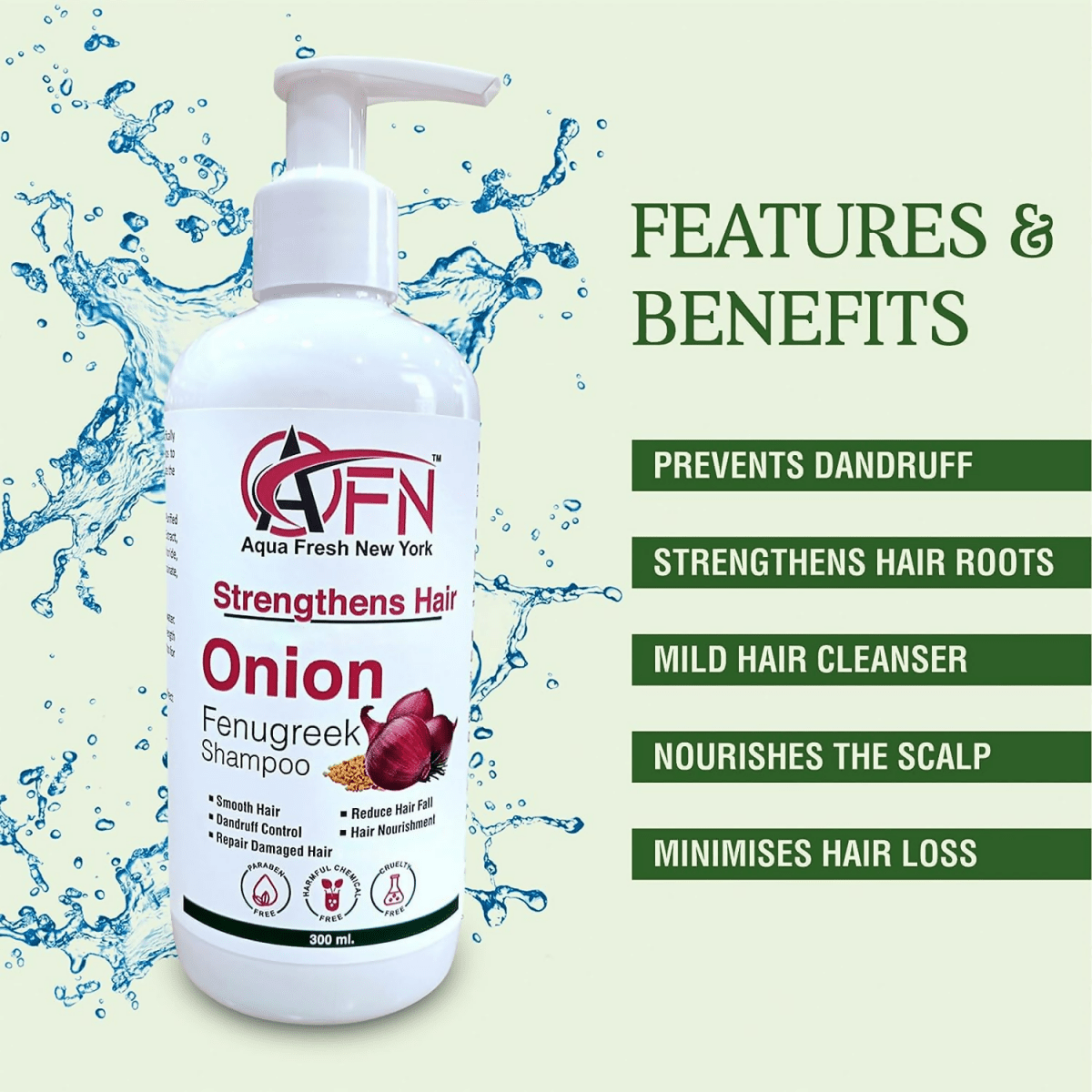 AFN Aqua Fresh New York Onion Fenugreek Shampoo