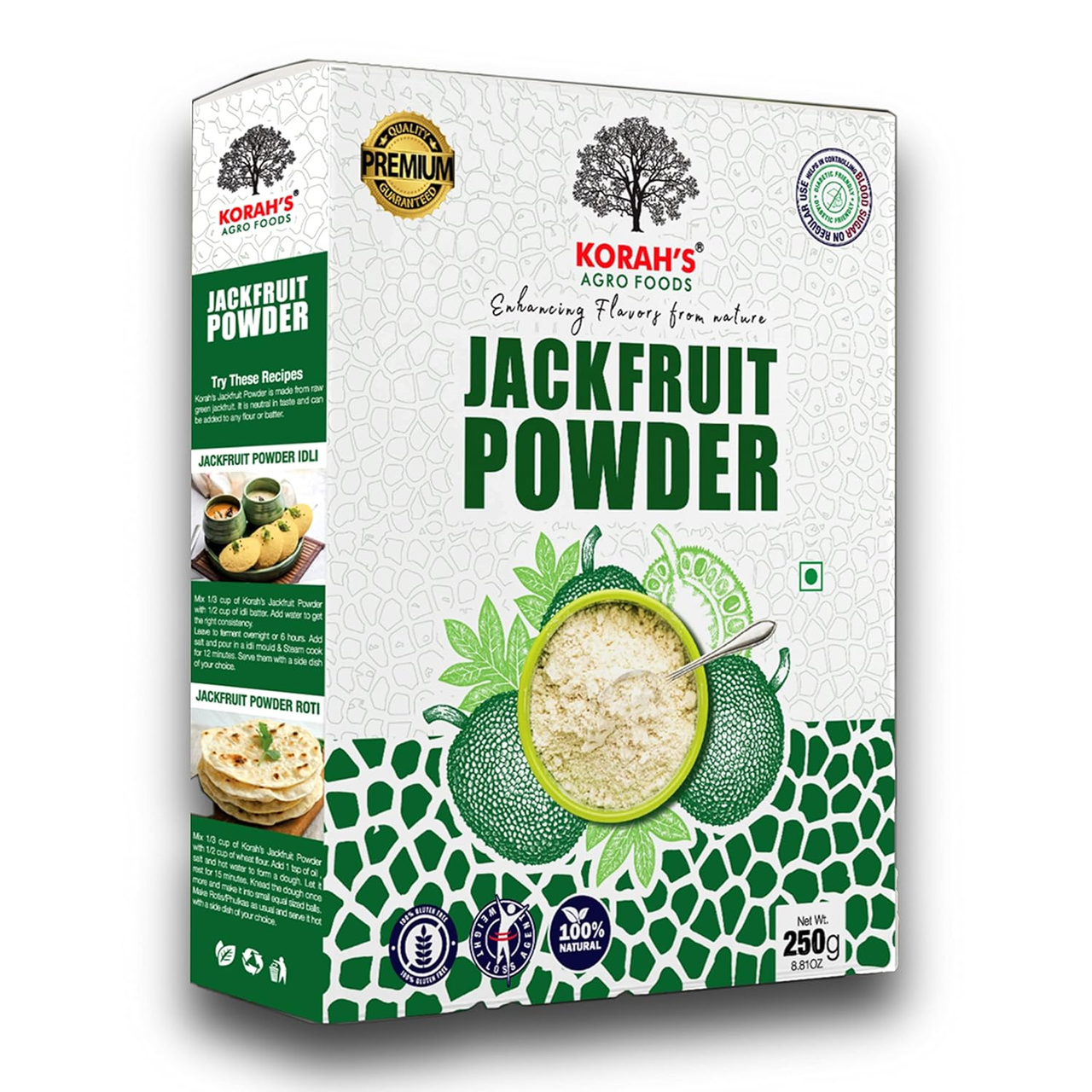 Korah's Green Jackfruit Powder | Gluten Free Raw Green Jack Fruit Flour | Kathal Powder Control Blood Sugar Levels, Healthy Diet Immunity Booster