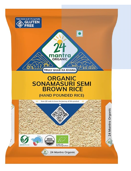 24 Mantra Organic Sonamasuri Raw Semi Brown Rice