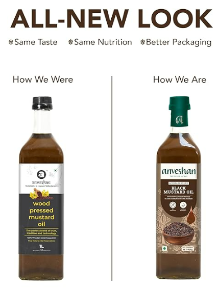 Anveshan Wood Pressed Black Mustard Oil - Distacart