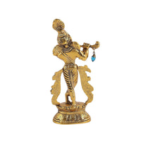 Thumbnail for Purestory Lord Krishna Metal Statues Playing Flute - Distacart