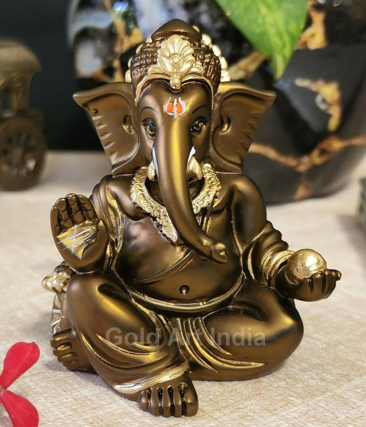 Gold Art India Gaddi Ganesh Idol For Car Dashboard - Distacart