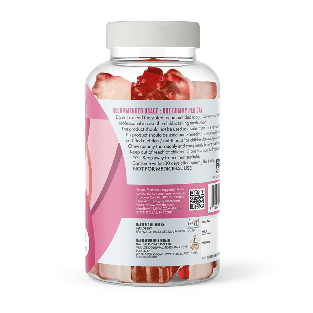 Meadbery Women's Multivitamin Gummies - Strawberry Flavour - Distacart