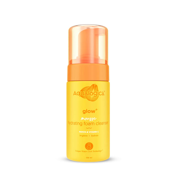 Aqualogica Glow+ Mousse Hydrating Foam Cleanser, Hydrates Skin & Adds Glow