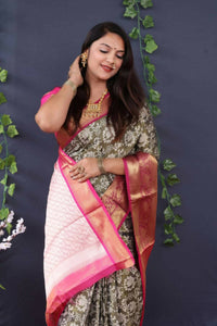 Thumbnail for Aastha Fashion Mehendi Woven Tissue Silk Saree with Blouse - Distacart