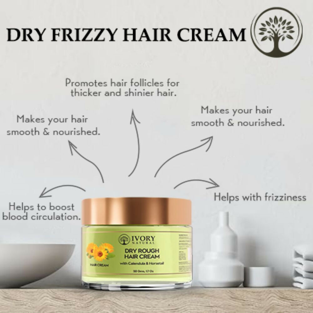 Ivory Natural Dry Frizzy Hair Cream - Detangles Hair, Manages Frizz And Scalp Dryness - Distacart