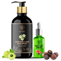 Thumbnail for Ivory Natural Grey Serum And Hair Shampoo Combo Restores Natural Hair Wellness And Nourished, Shiny Hair