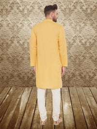 Thumbnail for Even Apparels Men's Pintuck Fancy Yellow Kurta - Distacart